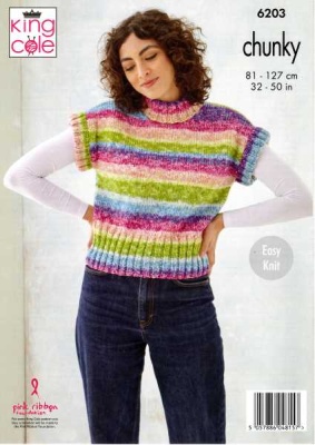 Knitting Pattern - King Cole 6203 - Hedgerow Chunky - Ladies Slipover & Sweater